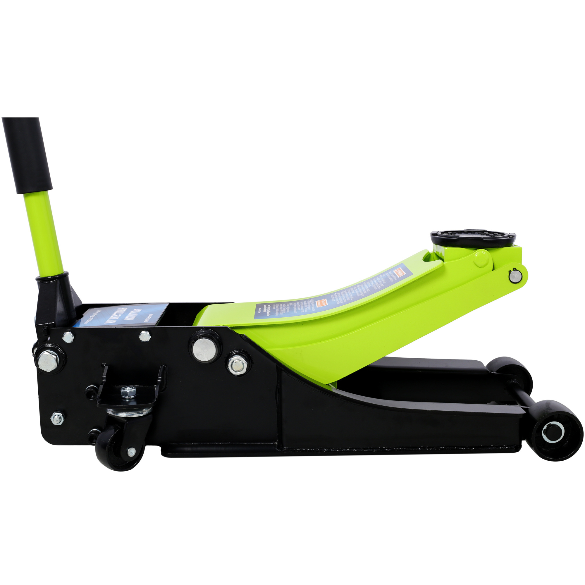 BlackTeck Low-Profile Hydraulic Trolley Floor Jack — 4 Ton Capacity, 2.5in.–20in. Lifting Range, Green, Model# NTE-W465P190500